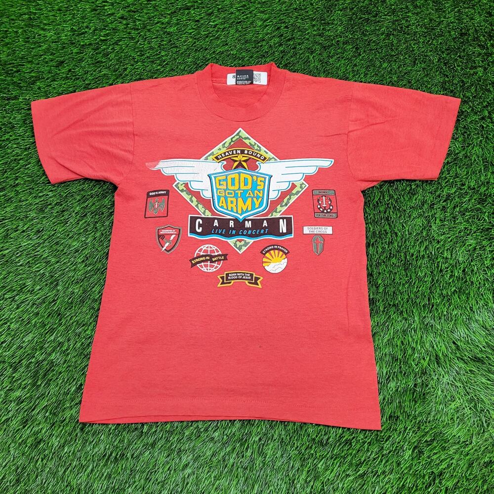 Vintage 90s GOD Christian Shirt Womens XS/S 17x24 Red Faith
